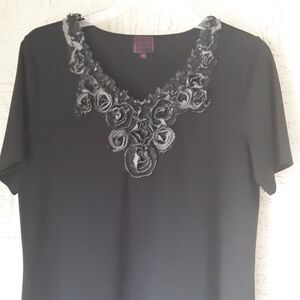 Roses Neckline Detail Size Medium Blouse Colour Works Boho Cottage Fairy Flower